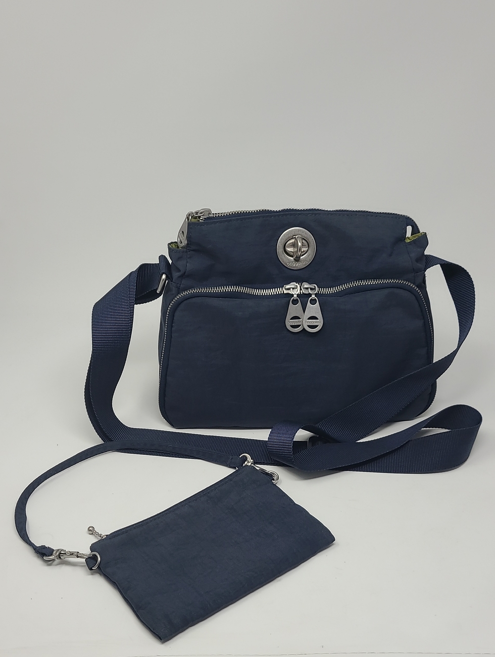 Baggallini Shoulder Or Crossbody Purse Blue With Matching Mini pouch